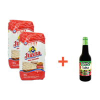 2 MASA JUANA BLANCA 850GRS+SALSA LIZANO INGLESA PLAS 130 ML*