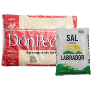 1 ARROZ DON PEDRO 90% 1800 GRS + 1 SAL LABRADOR REFINA 500GR