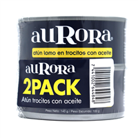 ATUN AURORA TROCITOS ACEITE 140 GRS 2 PACK