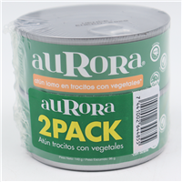 ATUN AURORA TROCITOS C/VEGETALES 140 GRS 2 PACK