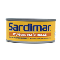 ATUN SARDIMAR AMARILLO L TROCITO ACEITE C/MAIZDULCE 140 GRS