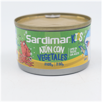 ATUN SARDIMAR KIDS LOMO EN TROZOS C/VEGETALES 105GRS